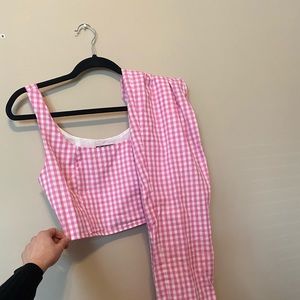 Dolls kill plaid two piece set